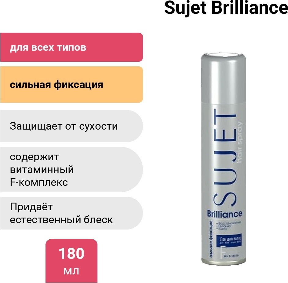 Sujet Brilliance лак сильная фиксация 180 мл