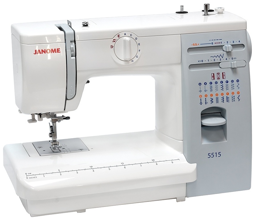 Швейная машина Janome 5515 белый, серый
