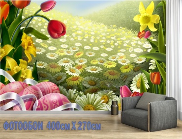 Room Art KZ фотообои сказочная поляна с цветами luxe 3.0, основа флизелин (2.7x4 м)