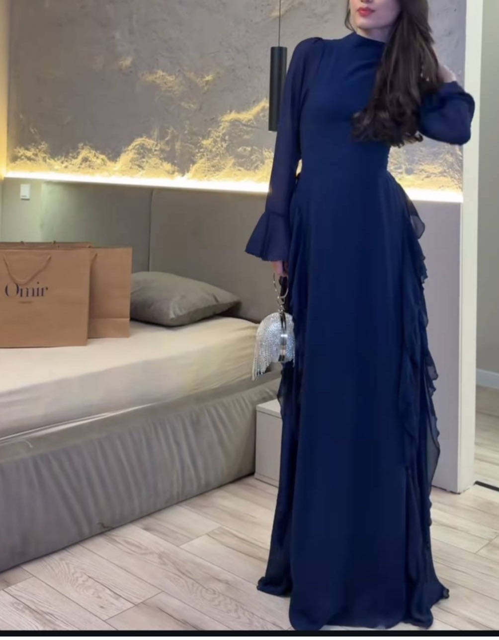 Вечернее платье Nur Style синий, бирюзовый