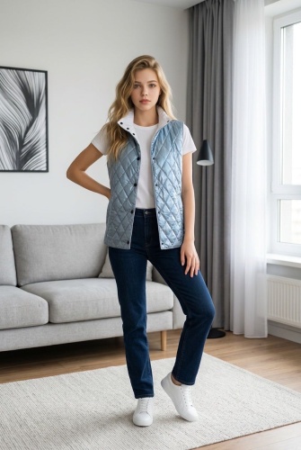 Жилет FASHION белый, голубой