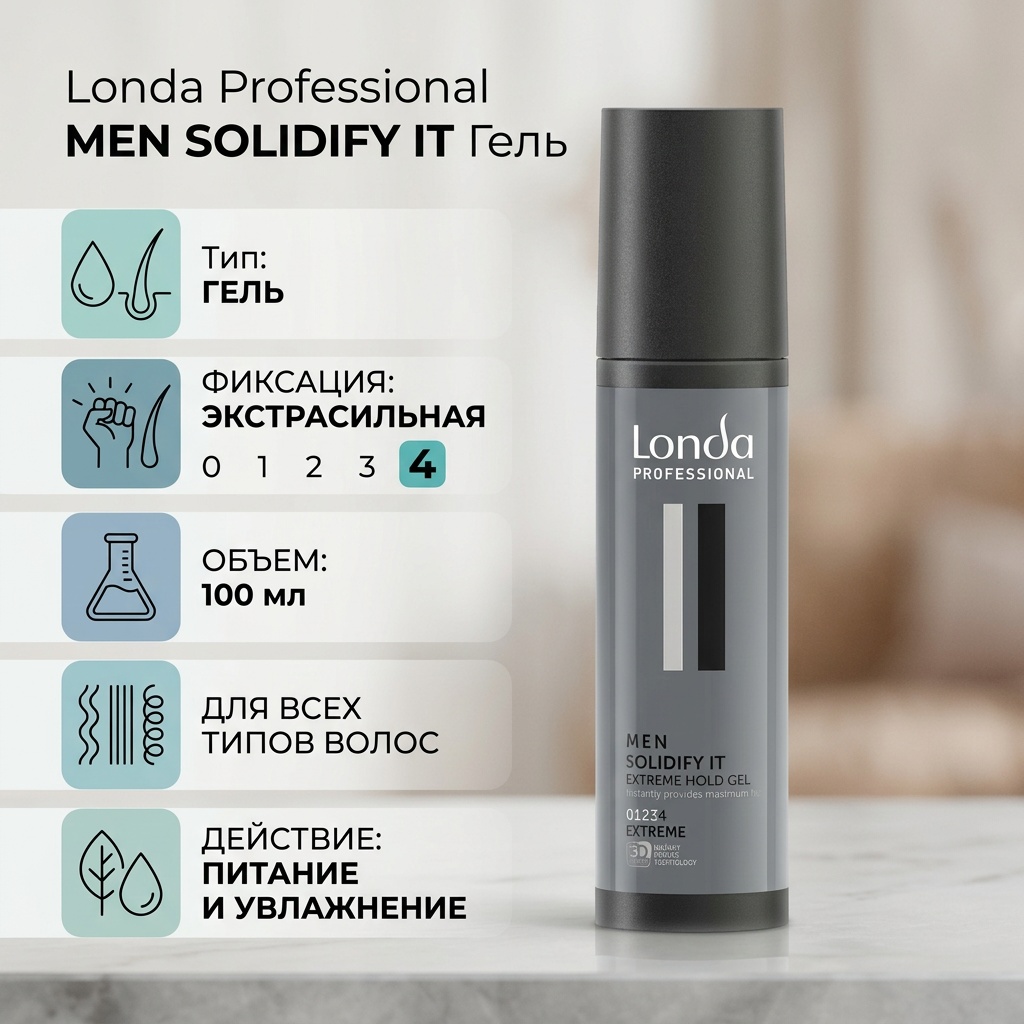 Londa Professional Men Solidify it гель экстрасильная фиксация 100 мл