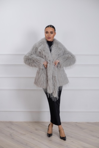 Шуба Granat.Furs серый