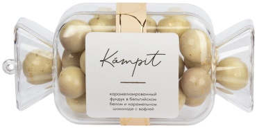 Kampit фундук карамелизированный в бельгийском карамельном и белом шоколаде с вафлями 100 г