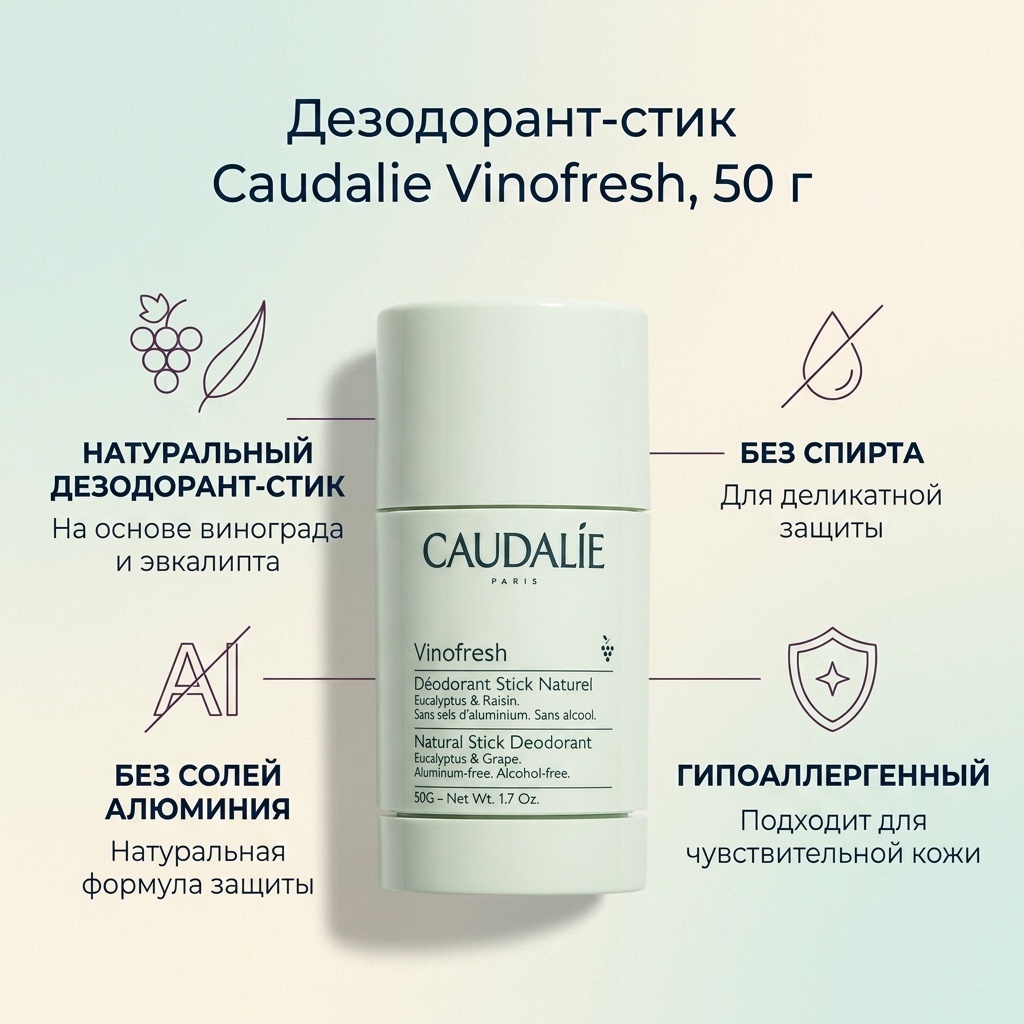 Caudalie vinofresh дезодорант для женщин 50 г