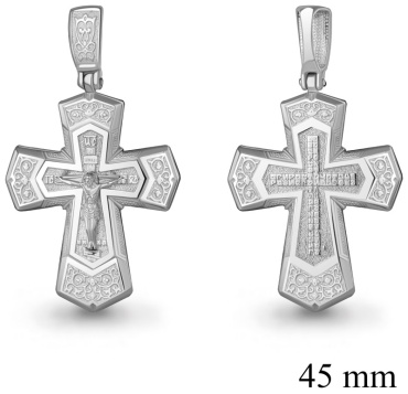 Крестик AQUAMARINE 14768 вес 8.7 г серебро, без вставок