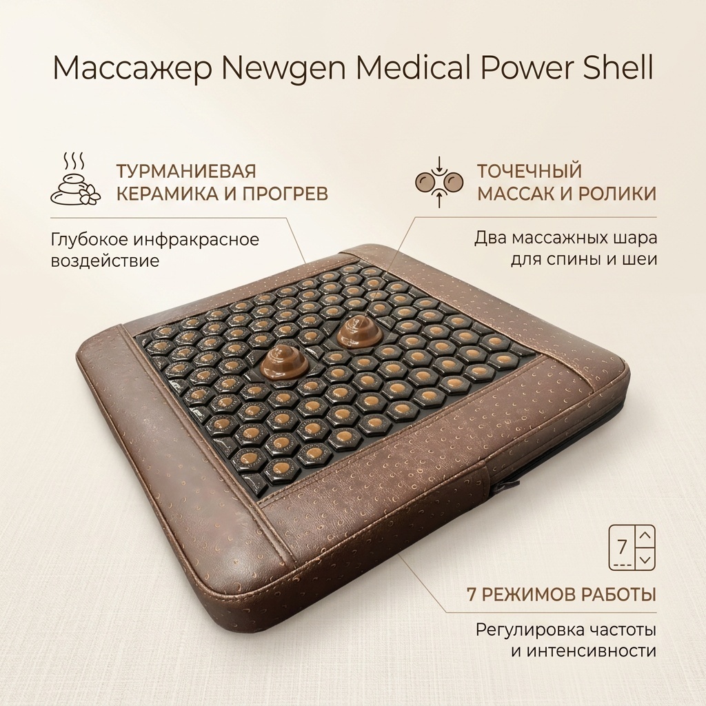 Массажер Newgen Power Shell подушка инфракрасный прогрев