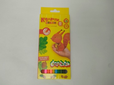 Цветной карандаш форма трехгранная 12 шт