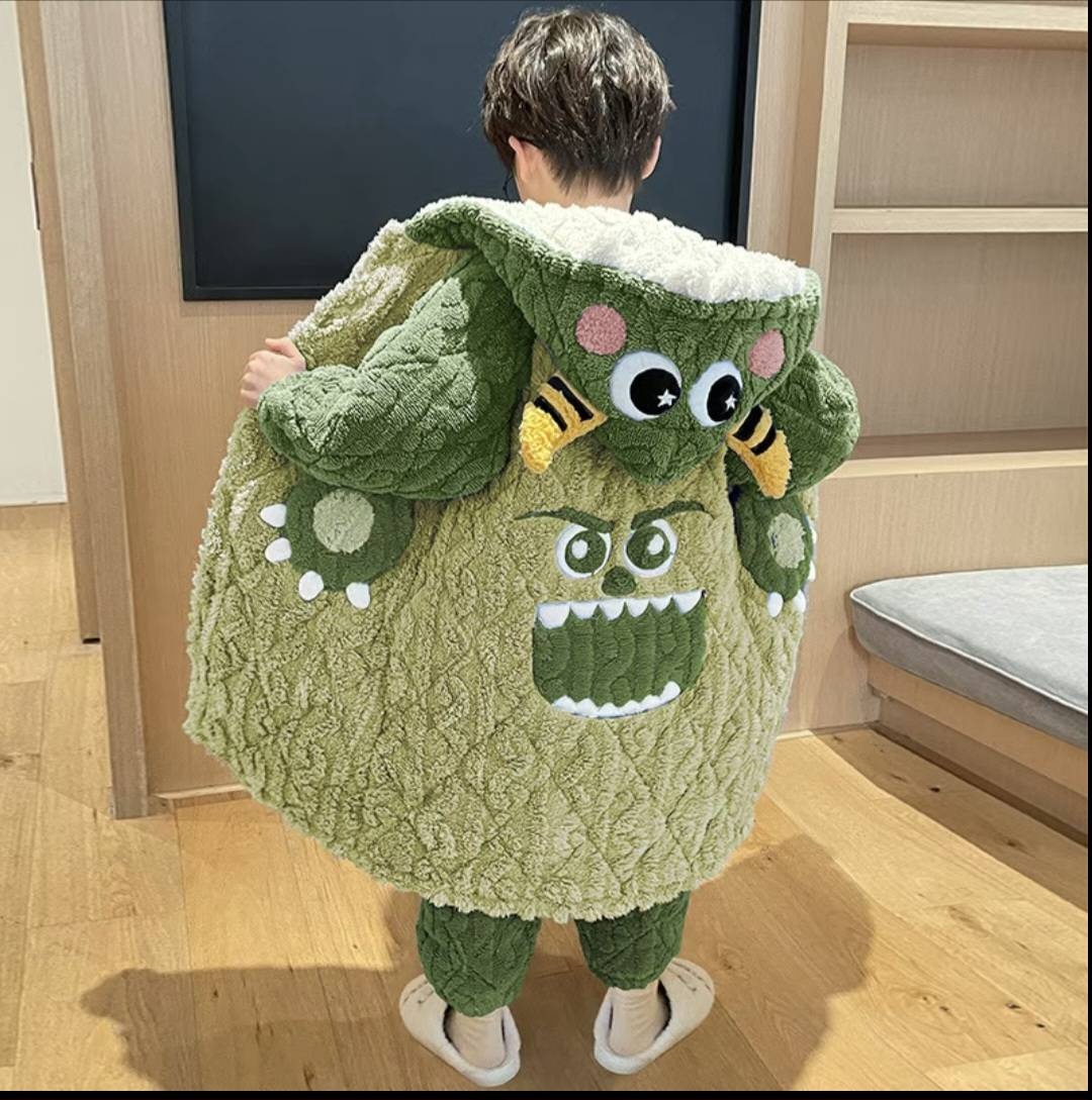 Махровый халат BABY STYLE хаки, зеленый