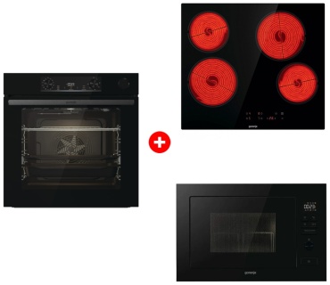 Gorenje BSA6737E15BG черный + варочная поверхность ECT64BSCE + микроволновая печь BM251M2BG