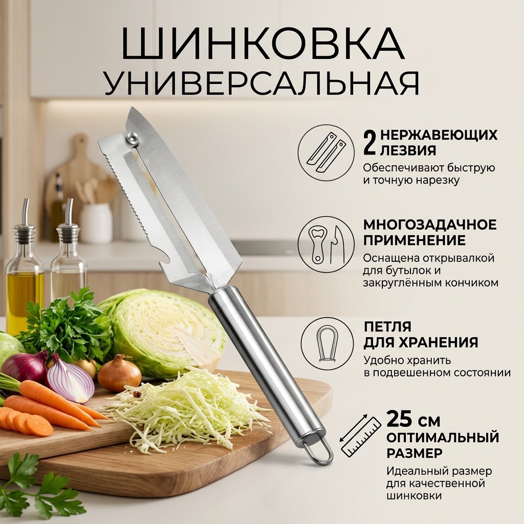 Овощерезка Ahlan, лезвие: нержавеющая сталь 1 шт