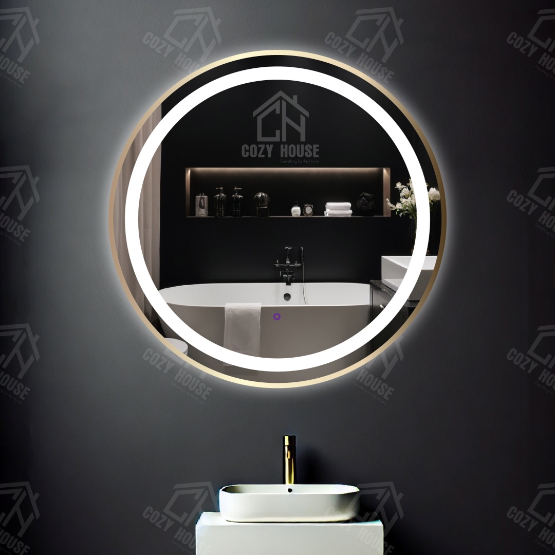 COZY HOUSE умное зеркало 114Gold, настенное 60*60