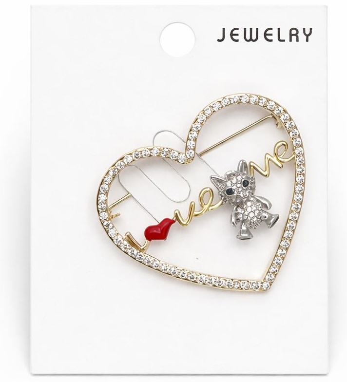 Брошь Jewelry бижутерный сплав, эмаль, стразы