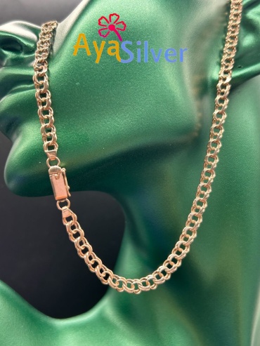 AyaSilver Золото_GOLD_AS10-11197 длина 55 см, вес 15.5 г золото, плетение бисмарк