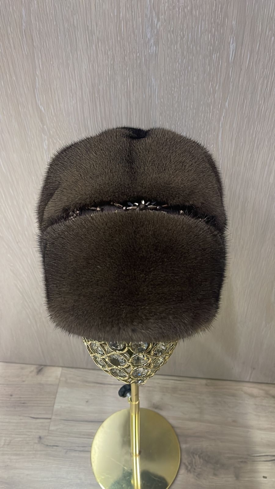 Шапка SemiFur размер 58, 59, 60, 61, коричневый