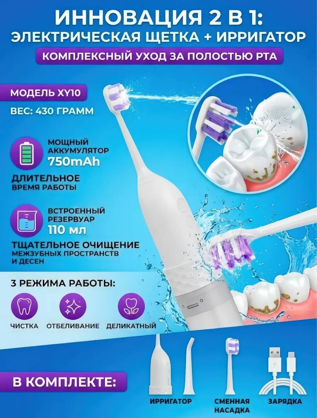 Ирригатор 30263082_936481485 моноструйный, портативный