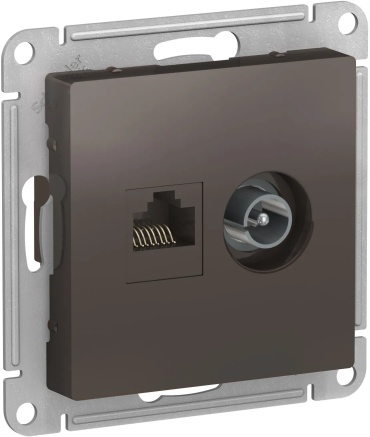 Schneider Electric встраиваемая ATN000689, телевизионный/компьютерный (RJ45) цвет коричневый