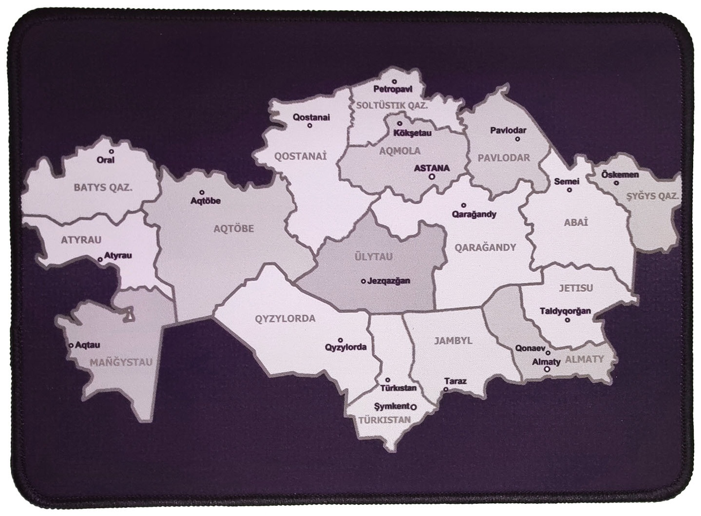 Коврик для мыши Карта Казахстана 280x200x2 мм черный