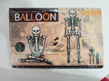 Воздушный шар Foil Balloon Хеллоуин 1 шт, белый, черный