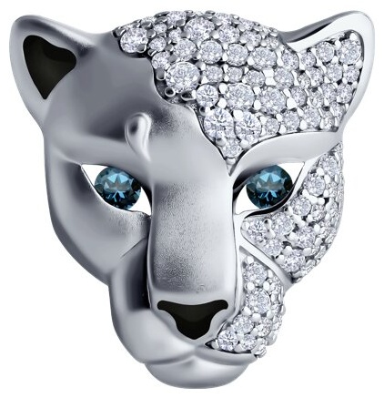Брошь Diamant 94-140-02078-1 вес 8.38 г серебро, фианит