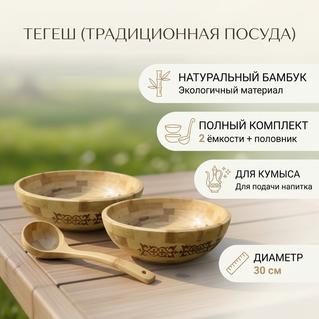Тегеш 18039018_790266 30х30 см, бамбук, 2 шт