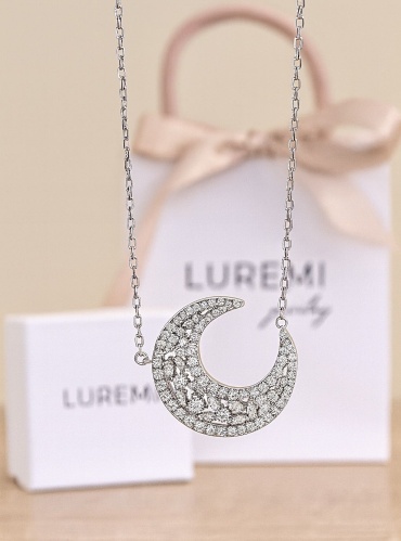 Колье LUREMI LRMmoon длина 45 см вес 3.4 г серебро, фианит