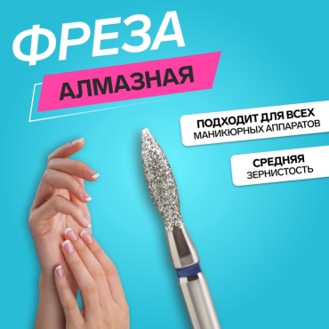 Насадка QF 4721522 фреза пламя насечка синяя 1 шт