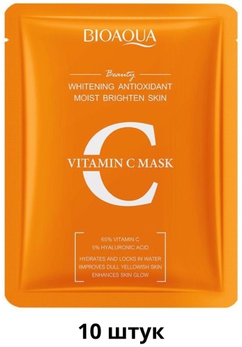 Маска для лица Bioaqua тканевая Vitamin C 10 шт