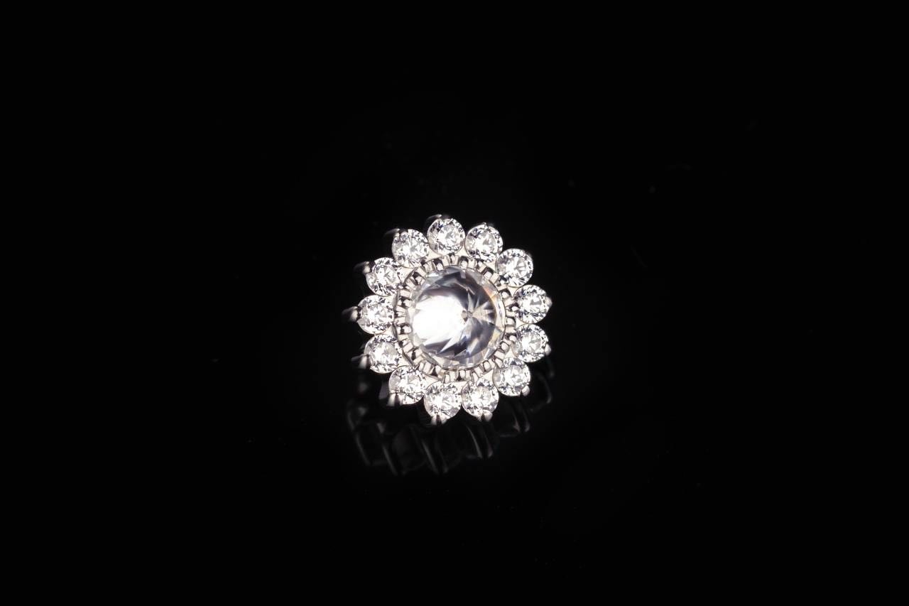 Накрутка Succub Jewellery титановый сплав, кристаллы Swarovski, 14 G 7mm