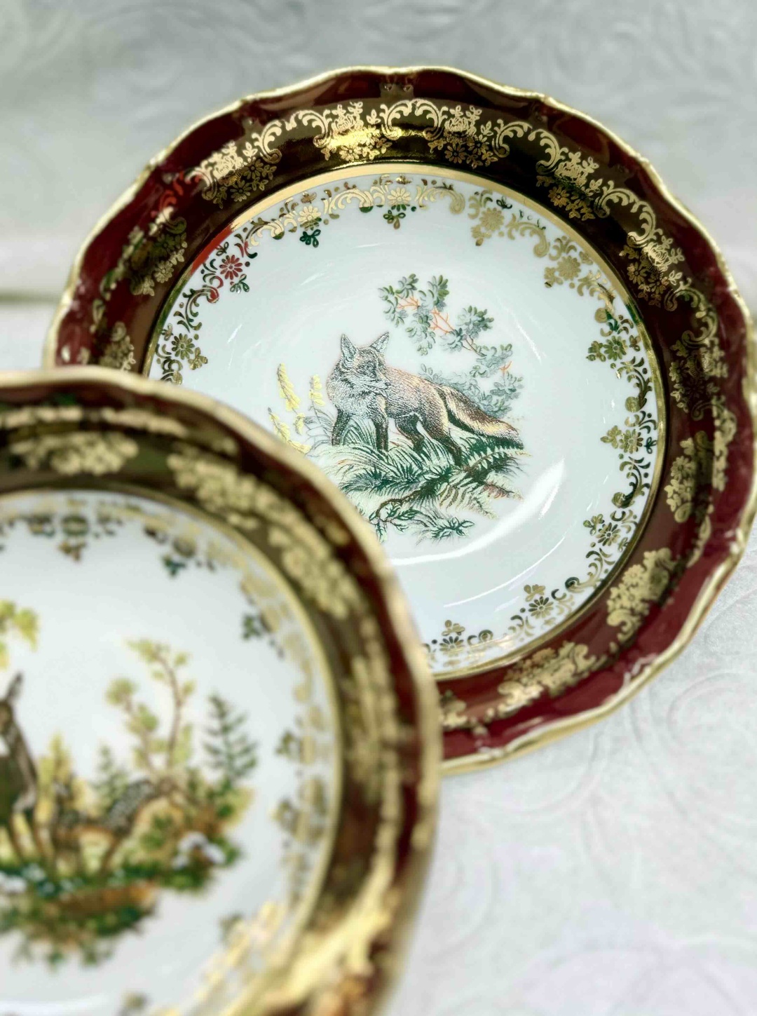 Салатник Queens Crown Красная охота 16.19х16.19 см, фарфор, 4 шт