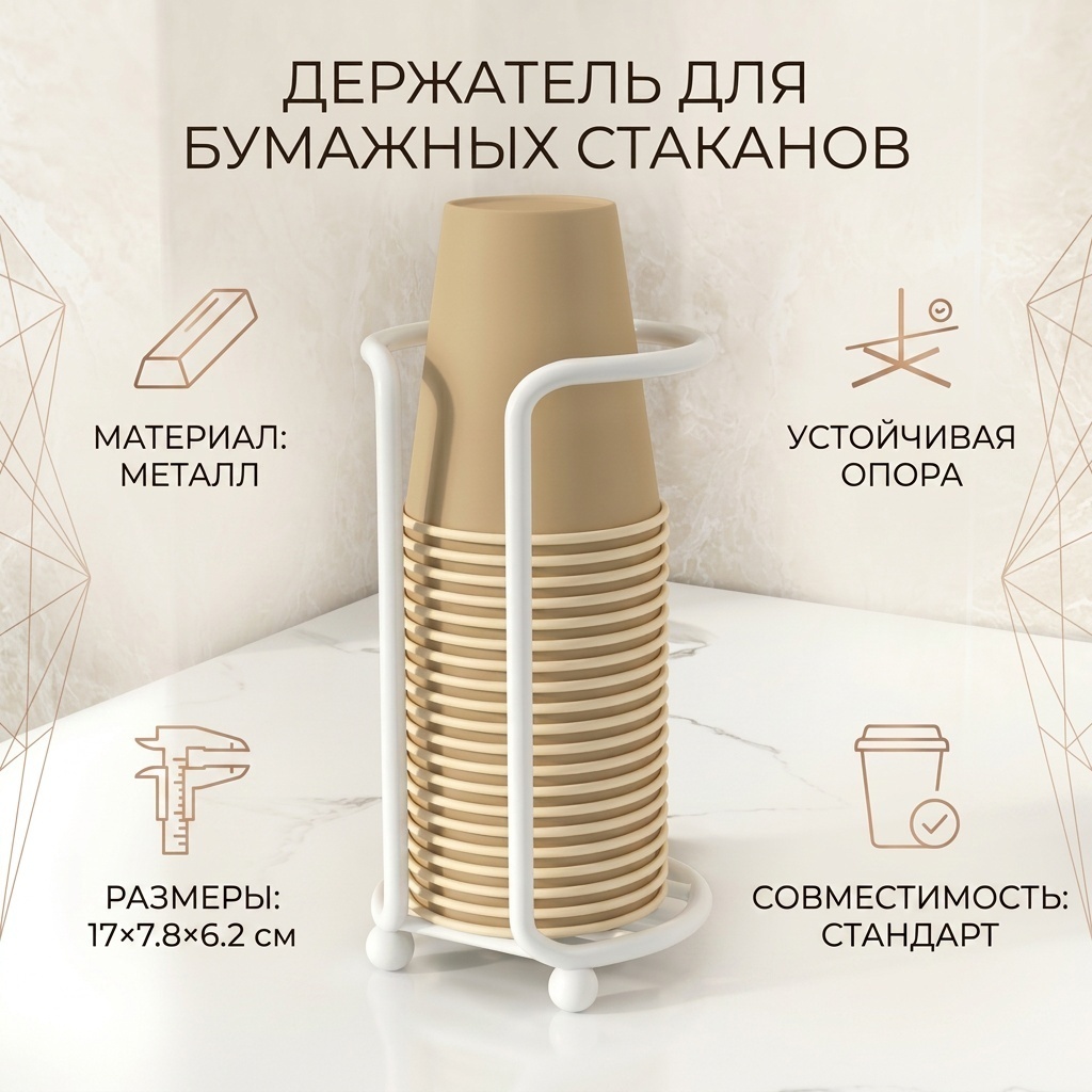 Держатель для стаканов 18379217_402694662 белый 1 шт