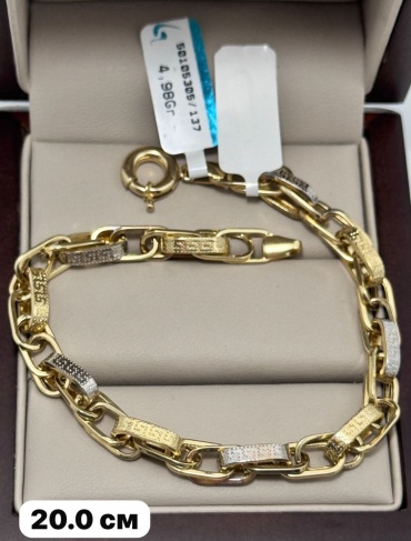 Italian Gold 652706577 длина 20 см, вес 4.98 г золото, плетение якорное