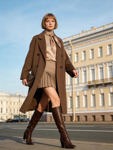 Пальто оранжевый