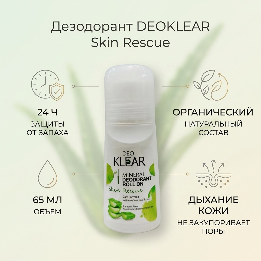 DEOKLEAR Skin Rescue дезодорант унисекс 65 мл