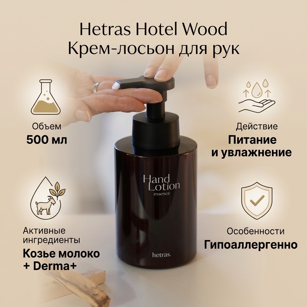 Hetras Hotel Wood крем-лосьон для рук 500 мл