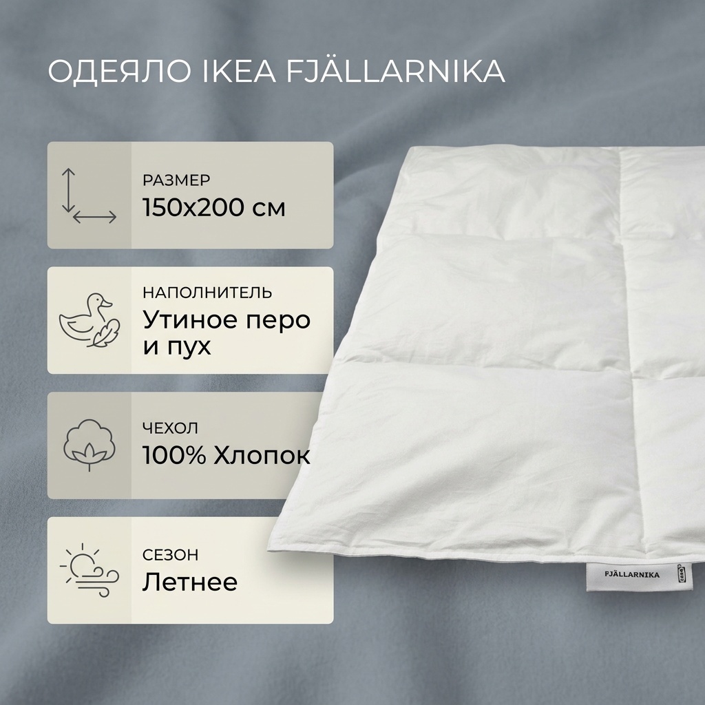 Одеяло IKEA Фьелларника532 150x200 летнее