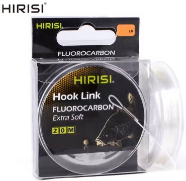 Леска HIRISI флюоркарбоновая HIRISI Hook Line 20м 0,414мм 20Lb 0.414 мм прозрачный