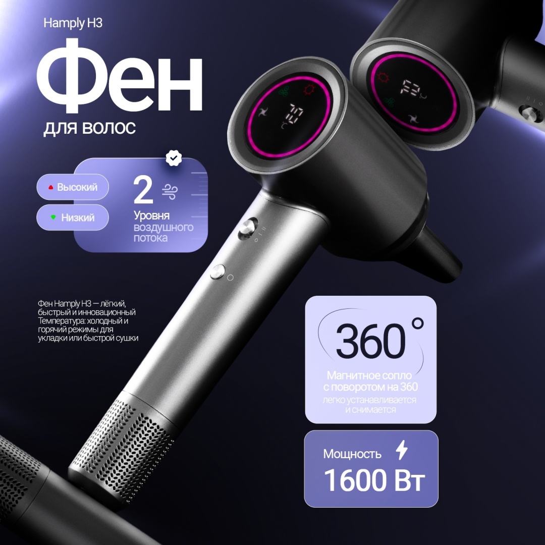 Hamply H-3 фен серый