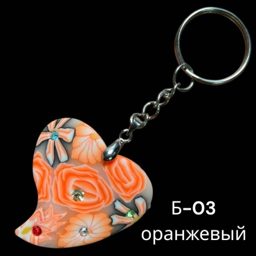 Брелок SNS Сердце 40*40 мм силикон, акрил 1 шт