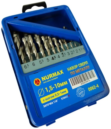 Nurmax по металлу 0062-4 10 мм, 19 шт.