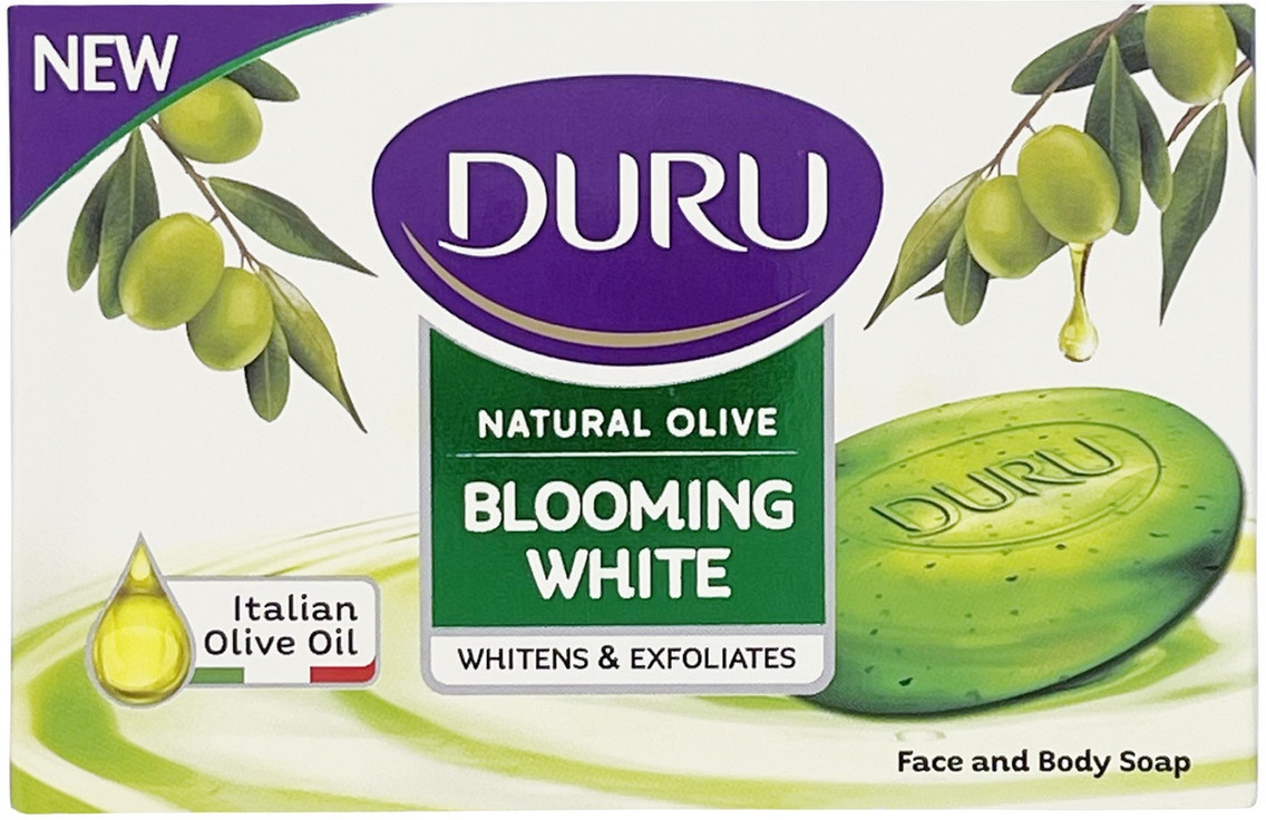 Кусковое мыло туалетное DURU Natural Olive Blooming White 140 г