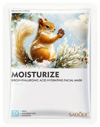 Маска для лица SADOER тканевая Moisturizing Birch Hyaluronic Acid 1 шт