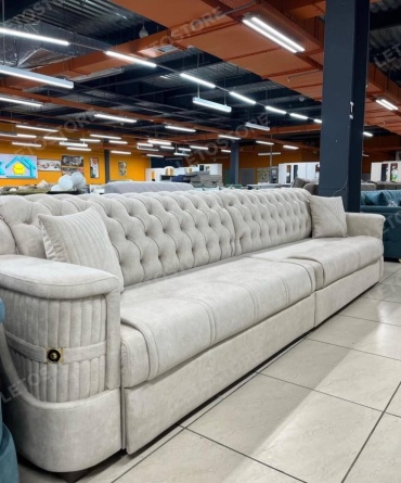 Диван Letostore Vegas, 400х90 см, обивка велюр, бежевый