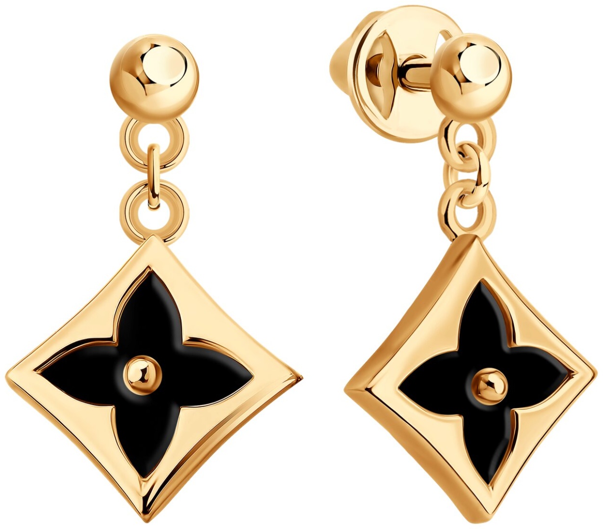 Серьги SOKOLOV 729106 вес 2.52 г золото, оникс