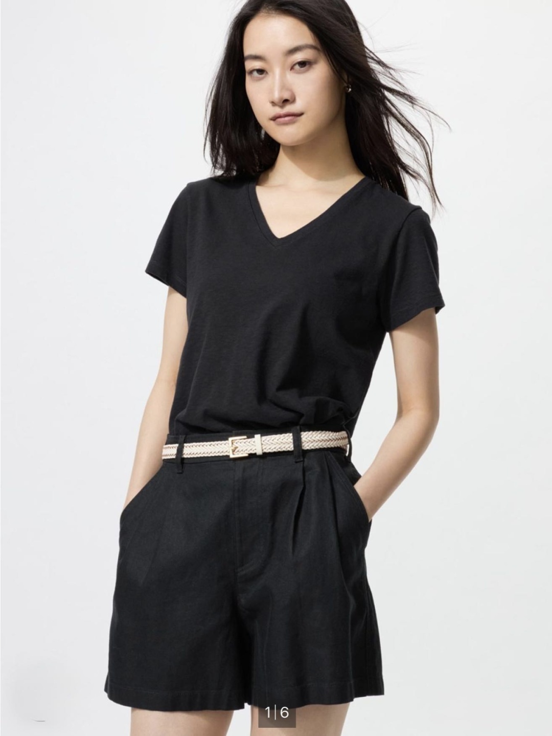 Футболка Uniqlo однотонный черный