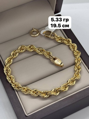 DARI GOLD 00988 длина 19.5 см, вес 5.33 г золото, плетение веревка