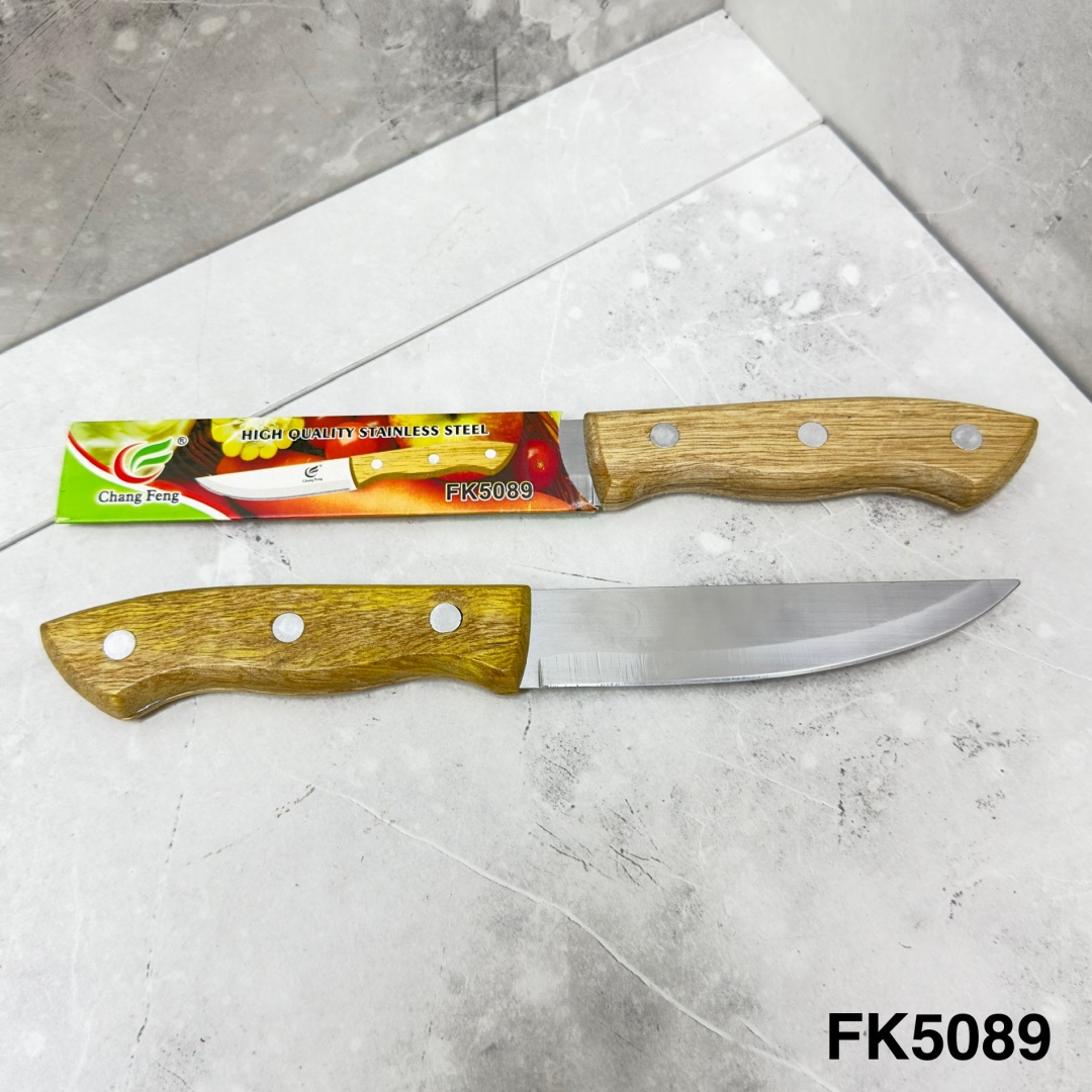 Нож 1 шт, серебристый, коричневый №FK5089