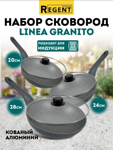 Сковорода Regent Inox 28 см с антипригарным покрытием, сталь