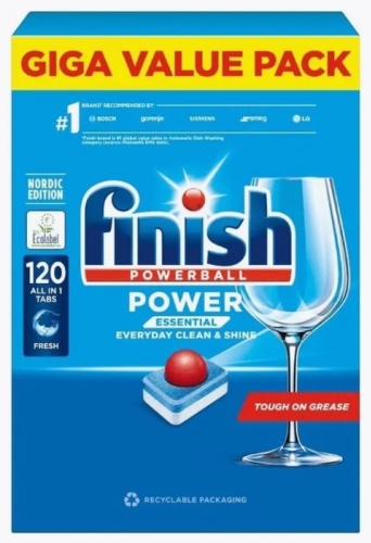 Таблетки Finish All In 1 Essential 2000 г 120 шт