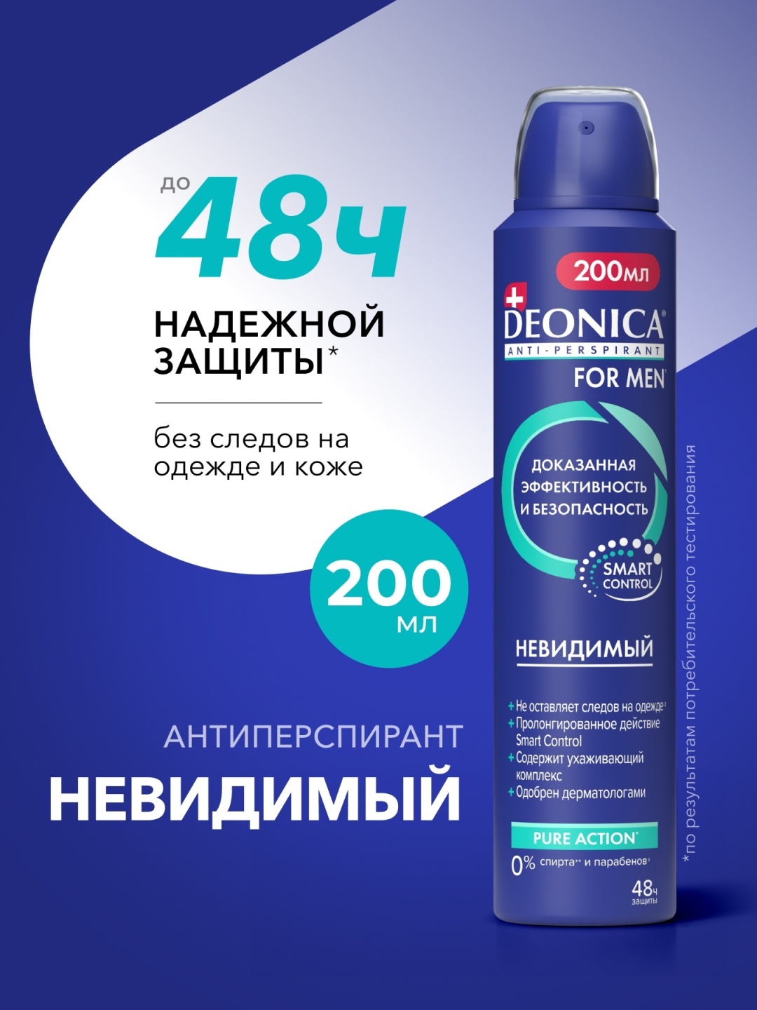 Deonica For Men Невидимый антиперспирант для мужчин 200 мл